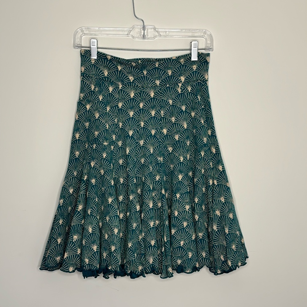 Effie’s Green and Gold Midi Skirt